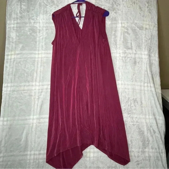 Anthropologie eri + ali Boho Stretch Handkerchief Hem Tunic Swing Midi Dress S - Picture 2 of 4